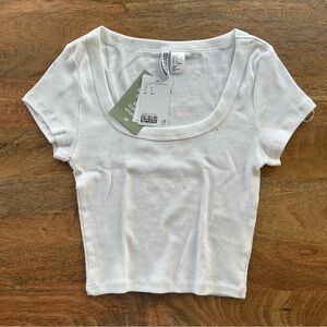 NWT H&M Ribbed Crop Tee
